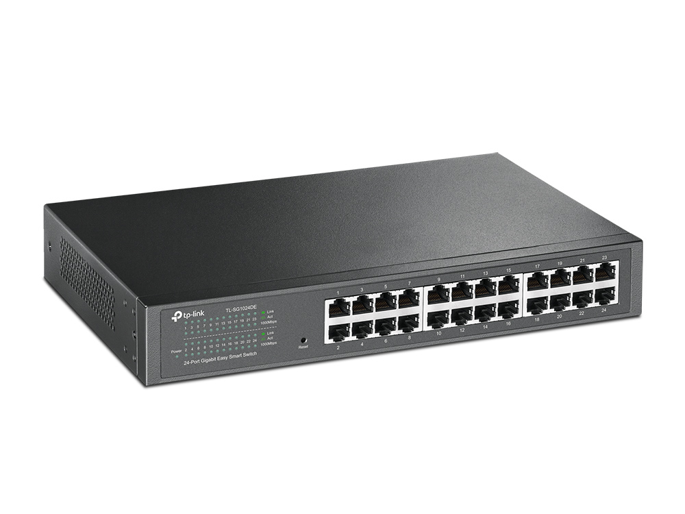 TL-SG1024DE 24-Port Gigabit Easy Smart Switch 24 10/100/1000Mbps RJ45 ports MTU/Port/Tag-based VLAN QoS IGMP Snooping