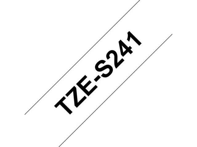 TZe-S241 Tape, Extra Kleefkracht, 18 mm x 8 m, Zwart op Wit