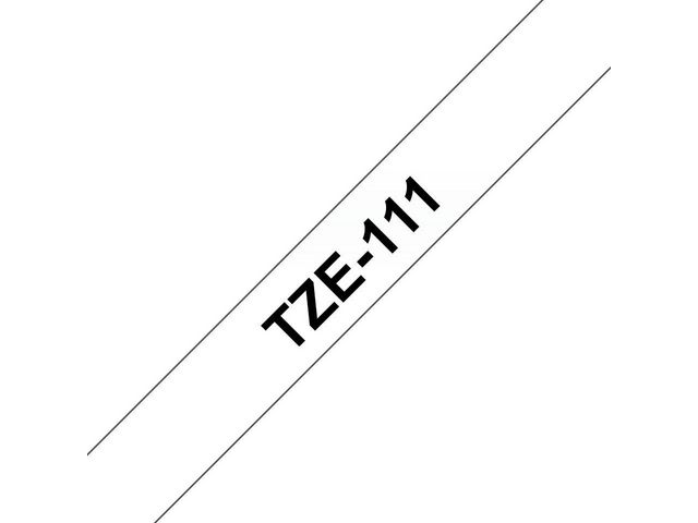 TZe-111 Tape, 6 mm x 8 m, Zwart op Transparant