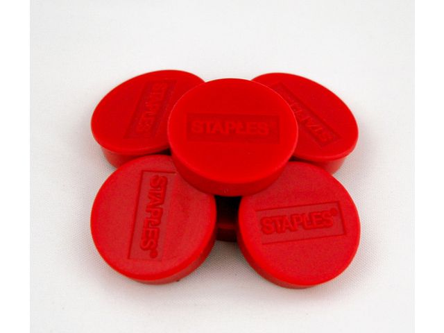 Ronde magneten, 10 mm, magnetische kracht 160 gram/m², rood